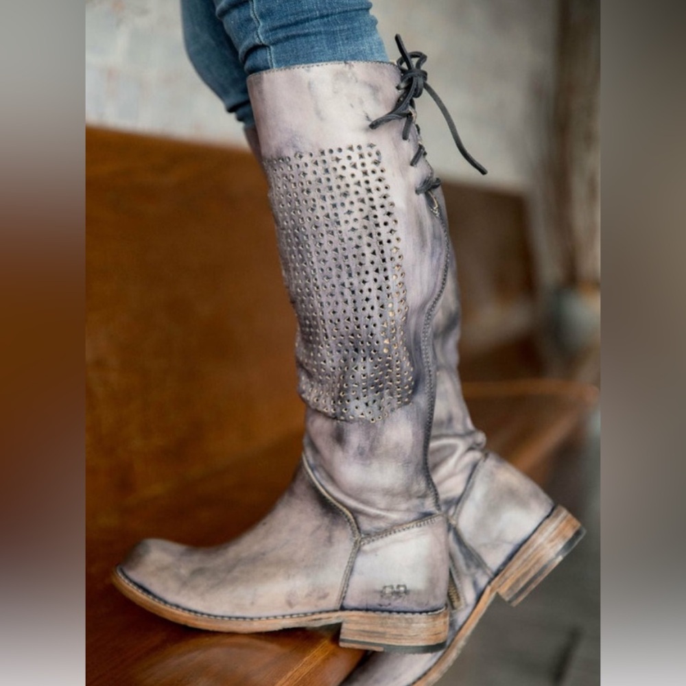 Tall leather bed stu boots